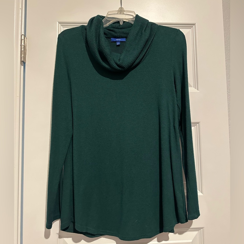 Apt. 9 Deep Green Cowl Neck Sweater